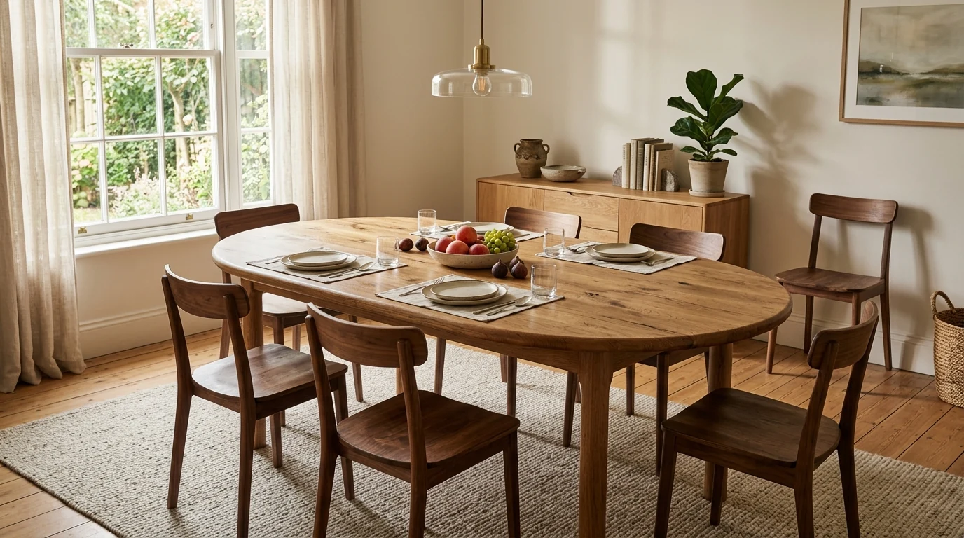 Oval Solid Wood Dining Table for Easy, Elegant Hosting